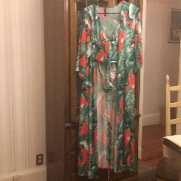 Palm Leaves bodysuit and kimono set - Picture 5 of 6